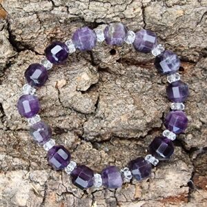 Ametiszt ásvány karkötő
